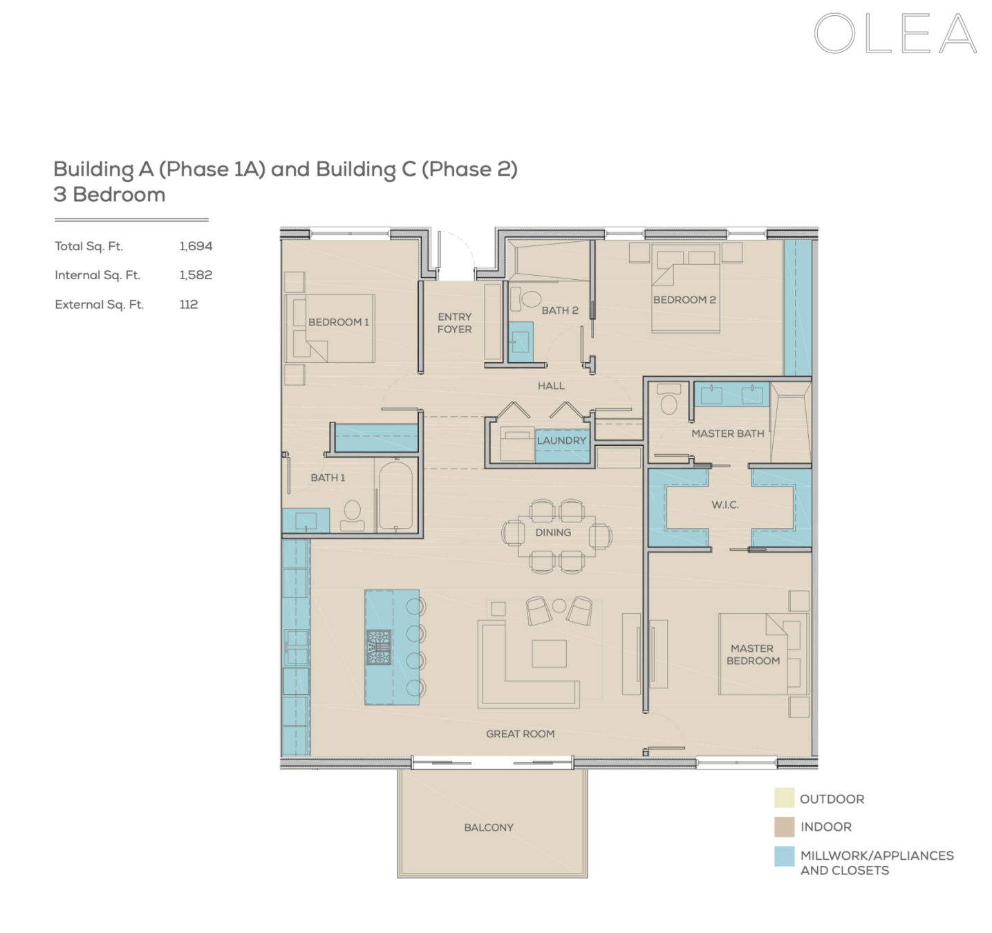 Olea 335 Penthouse (3-Bedroom)